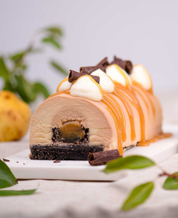 Bûche Caramel Poires & Chocolat Blanc (Aucune livraison)