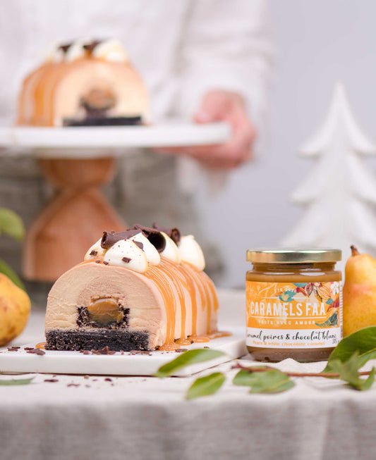 Bûche Caramel Poires & Chocolat Blanc (Aucune livraison)